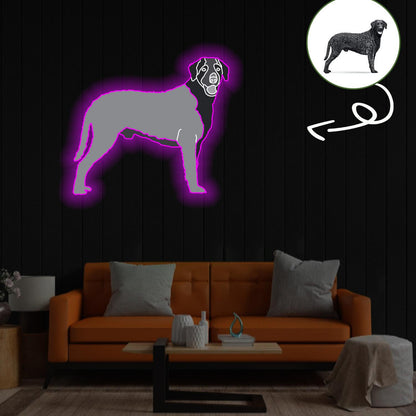 Custom Curly-coated retriever Pop-Art Neon Sign with Your Dog's Photo - Personalized Pet Name Art - Unique Home Decor & Gift for Dog Lovers - Pet-Themed Lighting