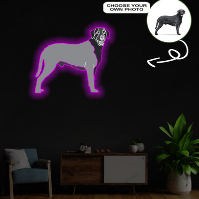 Custom Curly-coated retriever Pop-Art Neon Sign with Your Dog's Photo - Personalized Pet Name Art - Unique Home Decor & Gift for Dog Lovers - Pet-Themed Lighting