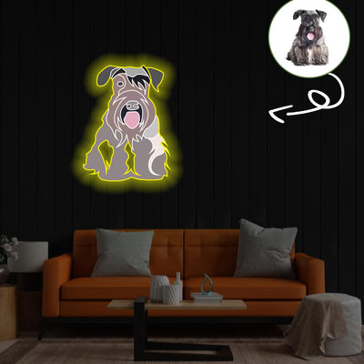 Custom Czech terrier Pop-Art Neon Sign with Your Dog's Photo - Personalized Pet Name Art - Unique Home Decor & Gift for Dog Lovers - Pet-Themed Lighting