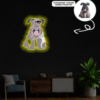 Custom Czech terrier Pop-Art Neon Sign with Your Dog's Photo - Personalized Pet Name Art - Unique Home Decor & Gift for Dog Lovers - Pet-Themed Lighting