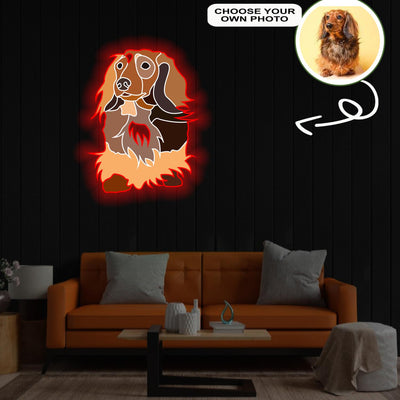 Custom Dachshund Pop-Art Neon Sign with Your Dog's Photo - Personalized Pet Name Art - Unique Home Decor & Gift for Dog Lovers - Pet-Themed Lighting