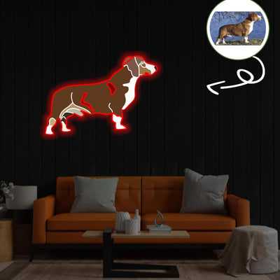 Custom Danish dachsbracke Pop-Art Neon Sign with Your Dog's Photo - Personalized Pet Name Art - Unique Home Decor & Gift for Dog Lovers - Pet-Themed Lighting