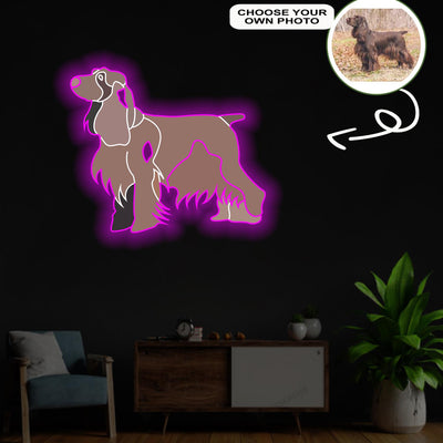 Custom Field spaniel Pop-Art Neon Sign with Your Dog's Photo - Personalized Pet Name Art - Unique Home Decor & Gift for Dog Lovers - Pet-Themed Lighting