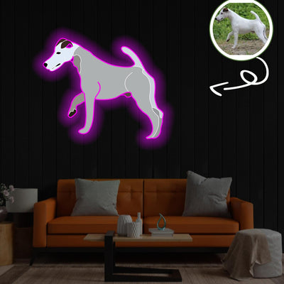 Custom Fox terrier smooth Pop-Art Neon Sign with Your Dog's Photo - Personalized Pet Name Art - Unique Home Decor & Gift for Dog Lovers - Pet-Themed Lighting