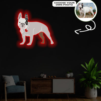 Custom French Bulldog Pop-Art Neon Sign with Your Dog's Photo - Personalized Pet Name Art - Unique Home Decor & Gift for Dog Lovers - Pet-Themed Lighting