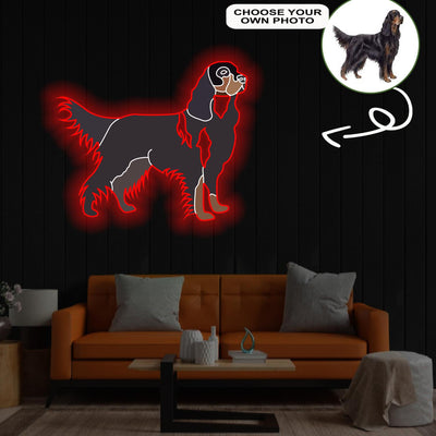 Custom Gordon setter Pop-Art Neon Sign with Your Dog's Photo - Personalized Pet Name Art - Unique Home Decor & Gift for Dog Lovers - Pet-Themed Lighting