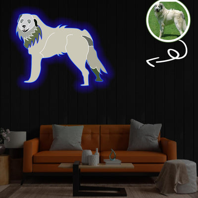 Custom Great pyrenees Pop-Art Neon Sign with Your Dog's Photo - Personalized Pet Name Art - Unique Home Decor & Gift for Dog Lovers - Pet-Themed Lighting