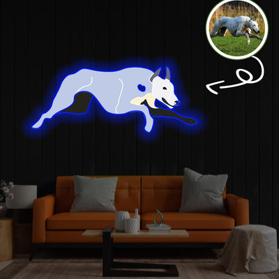 Custom Greyhound Pop-Art Neon Sign with Your Dog's Photo - Personalized Pet Name Art - Unique Home Decor & Gift for Dog Lovers - Pet-Themed Lighting