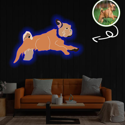 Custom Griffon bruxellois Pop-Art Neon Sign with Your Dog's Photo - Personalized Pet Name Art - Unique Home Decor & Gift for Dog Lovers - Pet-Themed Lighting