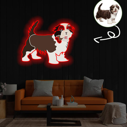 Custom Hawanese Pop-Art Neon Sign with Your Dog's Photo - Personalized Pet Name Art - Unique Home Decor & Gift for Dog Lovers - Pet-Themed Lighting