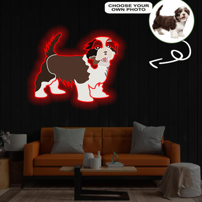 Custom Hawanese Pop-Art Neon Sign with Your Dog's Photo - Personalized Pet Name Art - Unique Home Decor & Gift for Dog Lovers - Pet-Themed Lighting