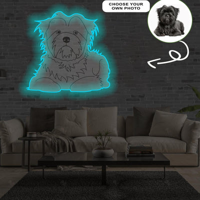 Custom Affenpinscher Pop-Art Neon Sign with Your Dog's Photo - Personalized Pet Name Art - Unique Home Decor & Gift for Dog Lovers - Pet-Themed Lighting