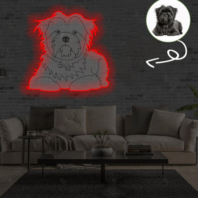 Custom Affenpinscher Pop-Art Neon Sign with Your Dog's Photo - Personalized Pet Name Art - Unique Home Decor & Gift for Dog Lovers - Pet-Themed Lighting