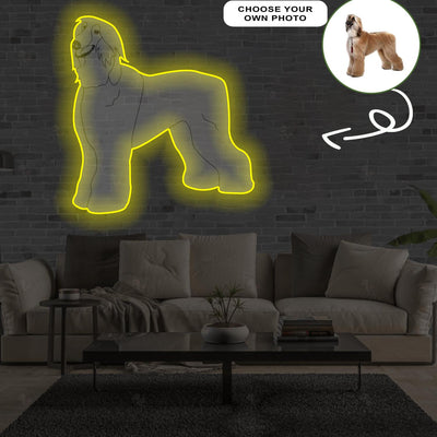 Custom Afghan hound Pop-Art Neon Sign with Your Dog's Photo - Personalized Pet Name Art - Unique Home Decor & Gift for Dog Lovers - Pet-Themed Lighting