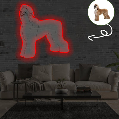 Custom Afghan hound Pop-Art Neon Sign with Your Dog's Photo - Personalized Pet Name Art - Unique Home Decor & Gift for Dog Lovers - Pet-Themed Lighting