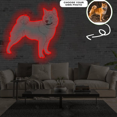 Custom Akita Pop-Art Neon Sign with Your Dog's Photo - Personalized Pet Name Art - Unique Home Decor & Gift for Dog Lovers - Pet-Themed Lighting