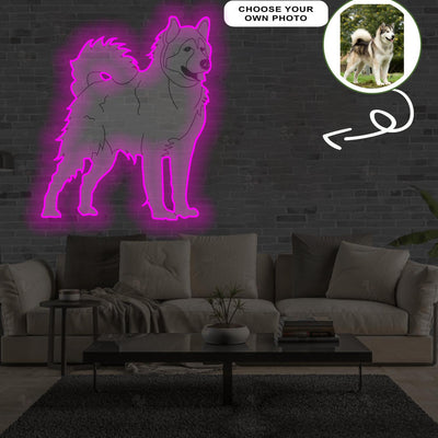 Custom Alaskan malamute Pop-Art Neon Sign with Your Dog's Photo - Personalized Pet Name Art - Unique Home Decor & Gift for Dog Lovers - Pet-Themed Lighting