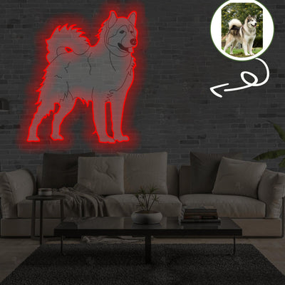 Custom Alaskan malamute Pop-Art Neon Sign with Your Dog's Photo - Personalized Pet Name Art - Unique Home Decor & Gift for Dog Lovers - Pet-Themed Lighting