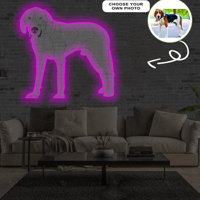 Custom American foxhound Pop-Art Neon Sign with Your Dog's Photo - Personalized Pet Name Art - Unique Home Decor & Gift for Dog Lovers - Pet-Themed Lighting