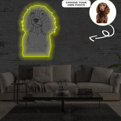 Custom American water spaniel Pop-Art Neon Sign with Your Dog's Photo - Personalized Pet Name Art - Unique Home Decor & Gift for Dog Lovers - Pet-Themed Lighting