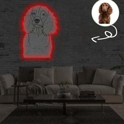 Custom American water spaniel Pop-Art Neon Sign with Your Dog's Photo - Personalized Pet Name Art - Unique Home Decor & Gift for Dog Lovers - Pet-Themed Lighting