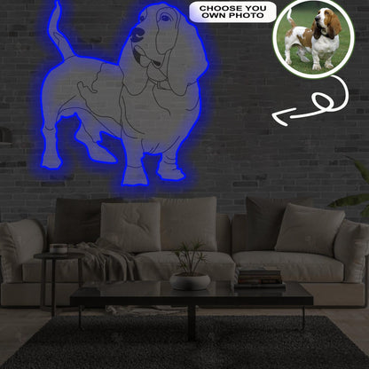 Custom Australian hound Pop-Art Neon Sign with Your Dog's Photo - Personalized Pet Name Art - Unique Home Decor & Gift for Dog Lovers - Pet-Themed Lighting