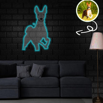 Custom Basenji Pop-Art Neon Sign with Your Dog's Photo - Personalized Pet Name Art - Unique Home Decor & Gift for Dog Lovers - Pet-Themed Lighting