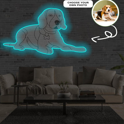 Custom Beagle Pop-Art Neon Sign with Your Dog's Photo - Personalized Pet Name Art - Unique Home Decor & Gift for Dog Lovers - Pet-Themed Lighting