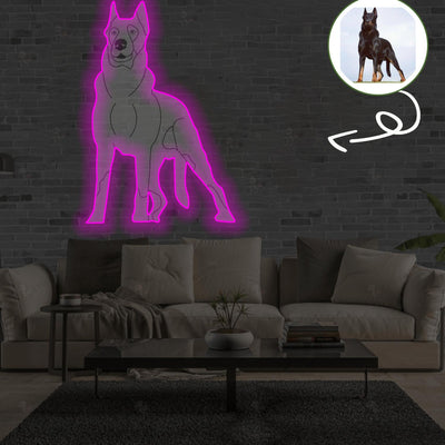 Custom Beauceron Pop-Art Neon Sign with Your Dog's Photo - Personalized Pet Name Art - Unique Home Decor & Gift for Dog Lovers - Pet-Themed Lighting