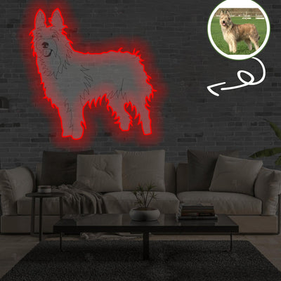 Custom Berger Picard Pop-Art Neon Sign with Your Dog's Photo - Personalized Pet Name Art - Unique Home Decor & Gift for Dog Lovers - Pet-Themed Lighting