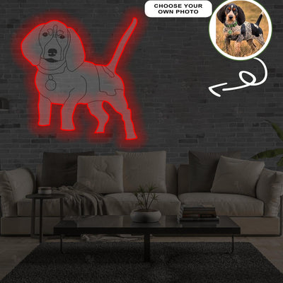 Custom Bluetick coonhound Pop-Art Neon Sign with Your Dog's Photo - Personalized Pet Name Art - Unique Home Decor & Gift for Dog Lovers - Pet-Themed Lighting