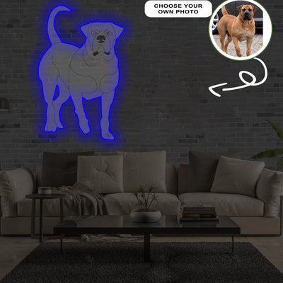 Custom Boerboel Pop-Art Neon Sign with Your Dog's Photo - Personalized Pet Name Art - Unique Home Decor & Gift for Dog Lovers - Pet-Themed Lighting