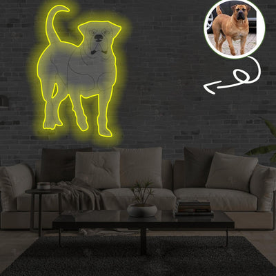 Custom Boerboel Pop-Art Neon Sign with Your Dog's Photo - Personalized Pet Name Art - Unique Home Decor & Gift for Dog Lovers - Pet-Themed Lighting