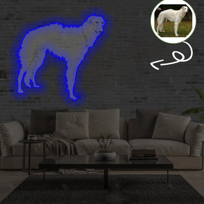 Custom Borsoi Pop-Art Neon Sign with Your Dog's Photo - Personalized Pet Name Art - Unique Home Decor & Gift for Dog Lovers - Pet-Themed Lighting