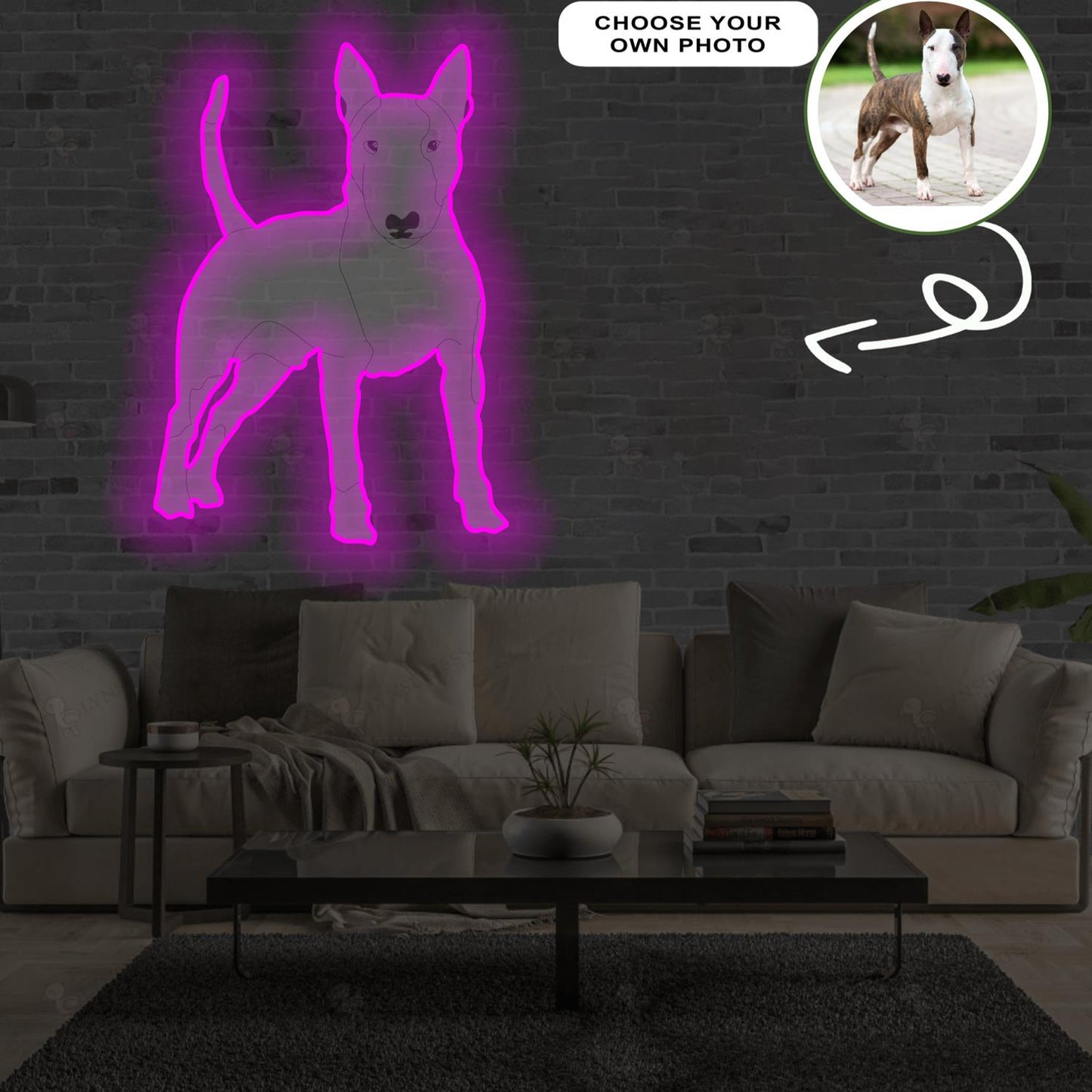 Custom Bull terrier Pop-Art Neon Sign with Your Dog's Photo - Personalized Pet Name Art - Unique Home Decor & Gift for Dog Lovers - Pet-Themed Lighting