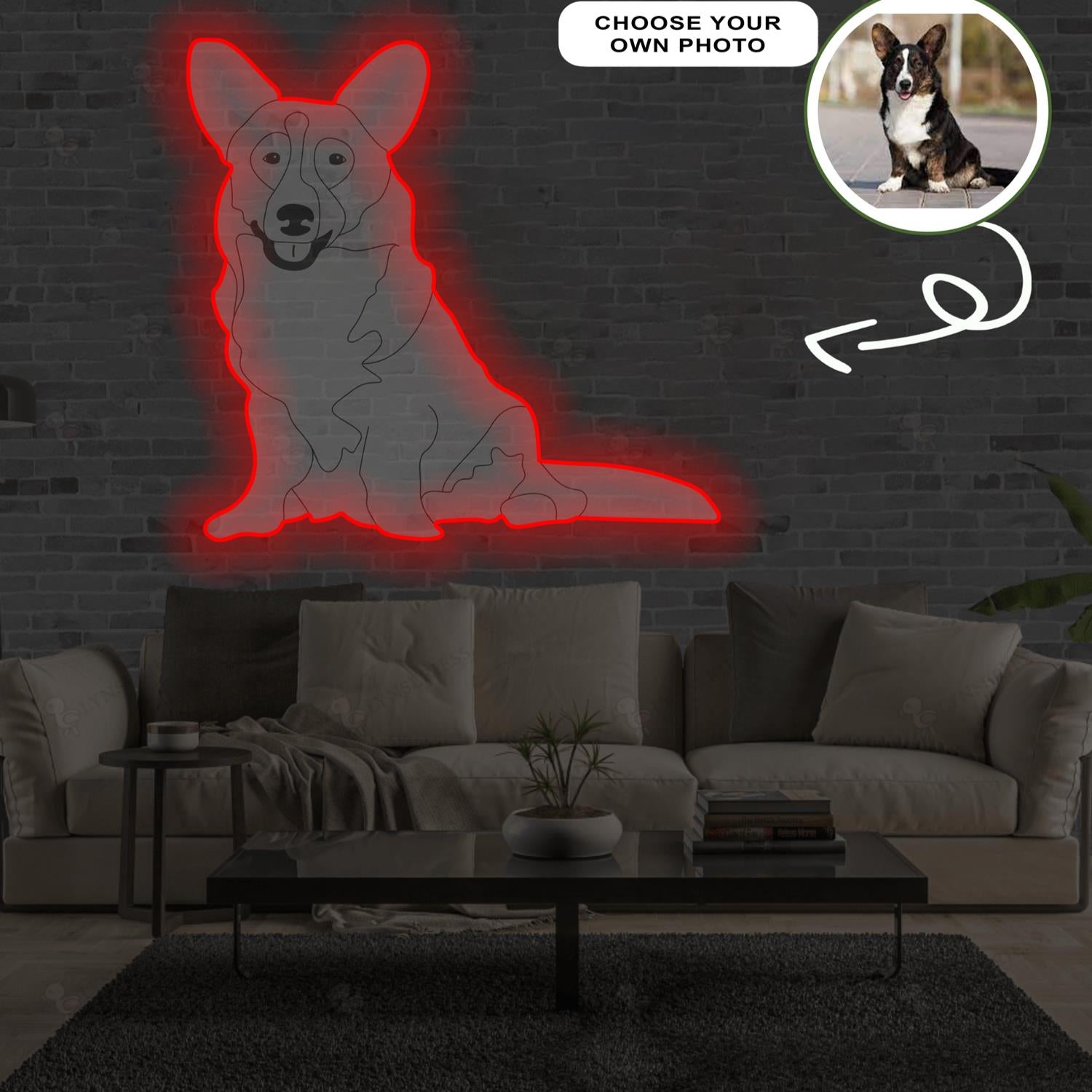 Custom Cardigan Welsh Corgi Pop-Art Neon Sign with Your Dog's Photo - Personalized Pet Name Art - Unique Home Decor & Gift for Dog Lovers - Pet-Themed Lighting