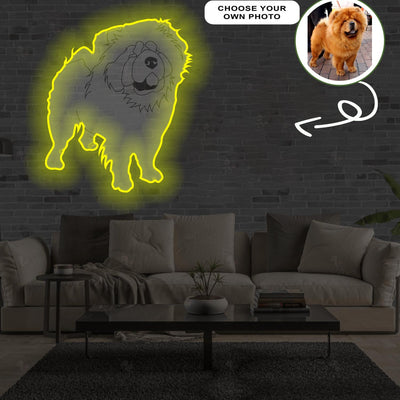 Custom Chow chow Pop-Art Neon Sign with Your Dog's Photo - Personalized Pet Name Art - Unique Home Decor & Gift for Dog Lovers - Pet-Themed Lighting