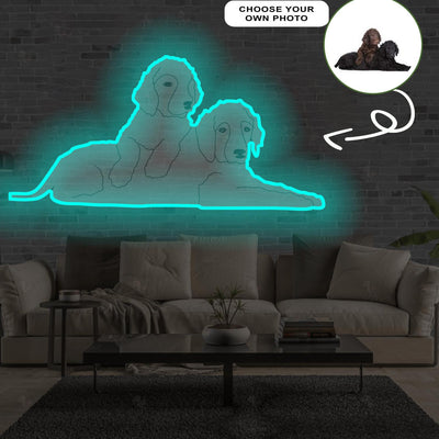 Custom Curly-coated retriever Pop-Art Neon Sign with Your Dog's Photo - Personalized Pet Name Art - Unique Home Decor & Gift for Dog Lovers - Pet-Themed Lighting