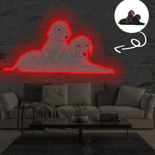 Custom Curly-coated retriever Pop-Art Neon Sign with Your Dog's Photo - Personalized Pet Name Art - Unique Home Decor & Gift for Dog Lovers - Pet-Themed Lighting