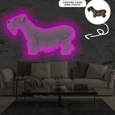 Custom Czech terrier Pop-Art Neon Sign with Your Dog's Photo - Personalized Pet Name Art - Unique Home Decor & Gift for Dog Lovers - Pet-Themed Lighting