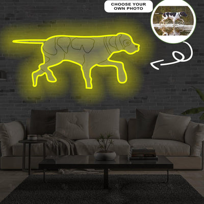 Custom English pointer Pop-Art Neon Sign with Your Dog's Photo - Personalized Pet Name Art - Unique Home Decor & Gift for Dog Lovers - Pet-Themed Lighting