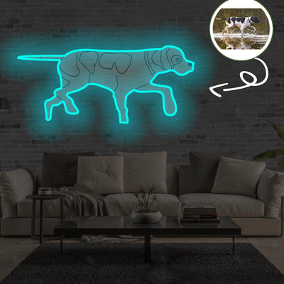 Custom English pointer Pop-Art Neon Sign with Your Dog's Photo - Personalized Pet Name Art - Unique Home Decor & Gift for Dog Lovers - Pet-Themed Lighting