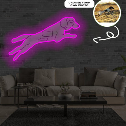 Custom English Springer Spaniel Pop-Art Neon Sign with Your Dog's Photo - Personalized Pet Name Art - Unique Home Decor & Gift for Dog Lovers - Pet-Themed Lighting