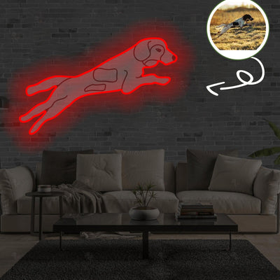Custom English Springer Spaniel Pop-Art Neon Sign with Your Dog's Photo - Personalized Pet Name Art - Unique Home Decor & Gift for Dog Lovers - Pet-Themed Lighting