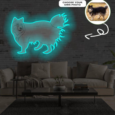 Custom Finnish lapphund Pop-Art Neon Sign with Your Dog's Photo - Personalized Pet Name Art - Unique Home Decor & Gift for Dog Lovers - Pet-Themed Lighting
