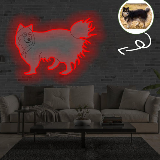 Custom Finnish lapphund Pop-Art Neon Sign with Your Dog's Photo - Personalized Pet Name Art - Unique Home Decor & Gift for Dog Lovers - Pet-Themed Lighting