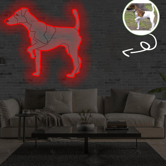 Custom Fox terrier smooth Pop-Art Neon Sign with Your Dog's Photo - Personalized Pet Name Art - Unique Home Decor & Gift for Dog Lovers - Pet-Themed Lighting