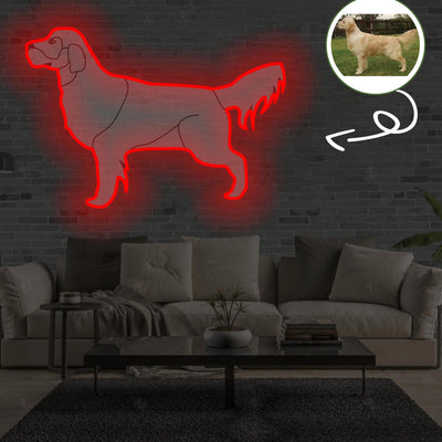 Custom Golden Retriever Pop-Art Neon Sign with Your Dog's Photo - Personalized Pet Name Art - Unique Home Decor & Gift for Dog Lovers - Pet-Themed Lighting