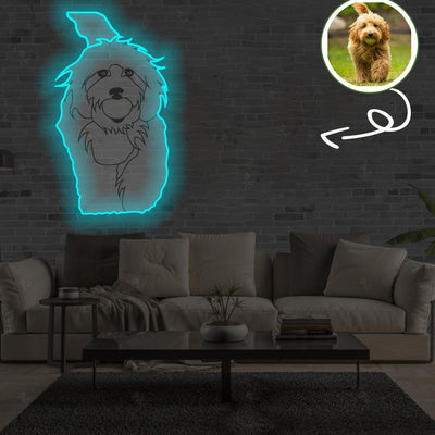 Custom Goldendoodle Pop-Art Neon Sign with Your Dog's Photo - Personalized Pet Name Art - Unique Home Decor & Gift for Dog Lovers - Pet-Themed Lighting