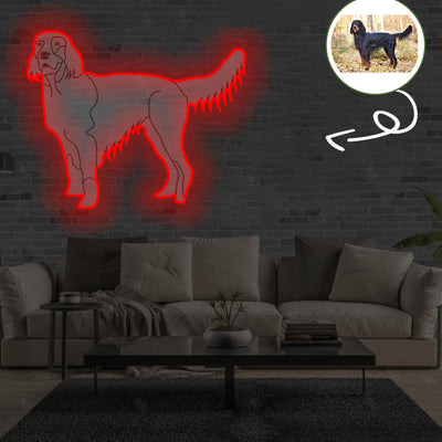 Custom Gordon setter Pop-Art Neon Sign with Your Dog's Photo - Personalized Pet Name Art - Unique Home Decor & Gift for Dog Lovers - Pet-Themed Lighting